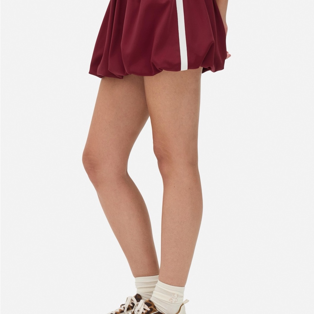 Stylish Burgundy Bubble Skirt